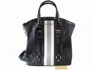 1円　美品　マイケルコース　MICHAEL KORS　★　２way トートバッグ　ショルダーバッグ　★　ブラック　A4収納可　702