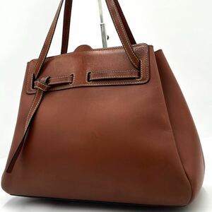 1円/良品● ロエベ LOEWE トートバッグ ハンドバッグ ショルダーバッグ ラゾ ショッパー アナグラム 肩掛け レザー ブラウン