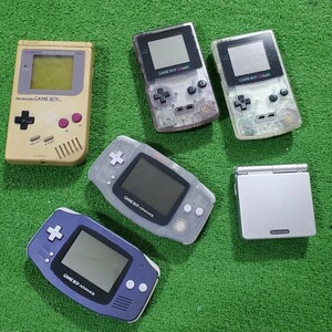 初代GAME BOY GAME BOY COLOR ゲームボーイ ゲームボーイカラー ゲームボーイアドバンスSP GBA 本体 6台 まとめ売り ゲーム機器