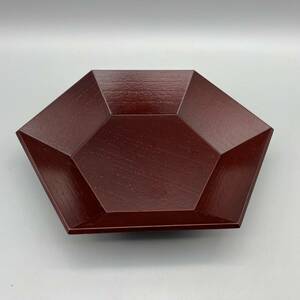 象彦 六角 菓子盆 盛皿 菓子器 盛器 漆器 工芸品 管:060307-80