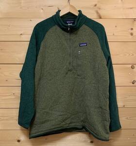 入手困難品★美中古・ Patagonia パタゴニア★　ハーフジップフリースジャケット　GREEN/DK GREEN サイズL