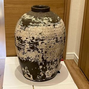 【ラスト出品】 酒壺 壺 花瓶 壷 時代物 インテリア 傘立て ヴィンテージ アンティーク レトロ 陶器 古道具 古い