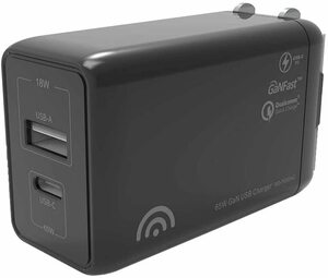 [Wiredix] 急速充電器 PD 充電器 65w ガリウム 小型 USB-C GaN QC3.0 充電器 Macbook Nintendo Switch iPhone ノートPC 　4145-00