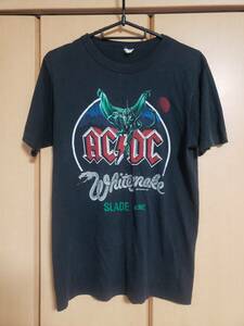 MONSTERS OF ROCK モンスターズ オブ ロック ACDC×WHITESNAKE Tシャツ ヴィンテージ USED 黒 XS? (バンド ロック スウェット)