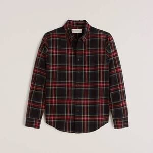 即決 正規品 新品 Abercrombie＆Fitch アバクロンビー＆フィッチ US-S フランネルチェックシャツ Flannel Shirts Navy Plaid