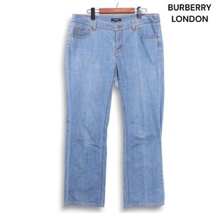 BURBERRY LONDON バーバリー ロンドン ノバチェック使い ストレッチ デニム パンツ ジーンズ Sz.48 レディース 大きいサイズ　K4B01002_C#R