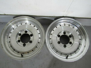 希少 激安即決！当時物 旧車 オールドスクール ENKEI Apache 15×6.5JJ 139.7-6H ET-9 108Φ 中古ホイール 2本 ダットサン ハイラックス 等