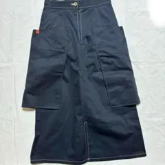 【美品】UNIVERSAL OVERALL サイドポケットロングスカート 黒