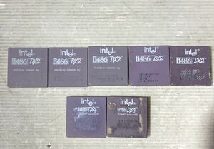 動作未確認 中古CPU 7枚セット(インテル i486 DX2 5枚+ インテル DX4 2枚)ジャンク 888