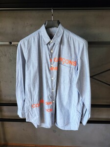 COMME des GARCONS HOMME　コムデギャルソン　長袖シャツ　 ロゴプリント　ブルー　