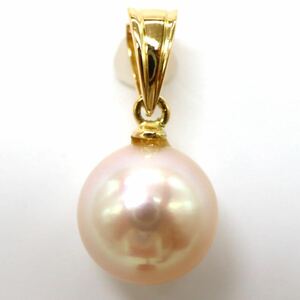 1円〜!!テリ抜群!!TASAKI(田崎真珠)▼K18 アコヤ本真珠ペンダントトップ▼N 約1.2g パール pearl pendant jewelry ジュエリー DA1/DA1 S410