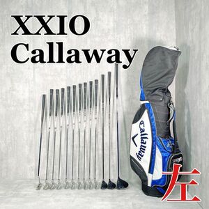 Z824【左利き用】XXIO Callaway メンズ ゴルフ クラブセット 14点 レフティ 男性 青 黒