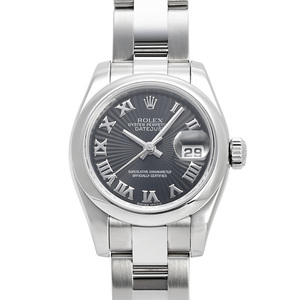 ロレックス ROLEX デイトジャスト 179160 ブラック/ローマ文字盤 中古 腕時計 レディース