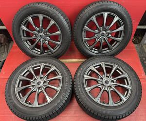 225/55R17（97Q） DUNLOP WM03 2020年国産　バリ山　社外アルミ　17インチ　7J 114.3/5H +48 スタッドレス タイヤホイールセット