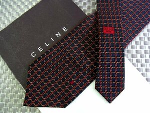 ♪35499C♪良品【リング ロゴ入 柄】セリーヌ【CELINE】ネクタイ