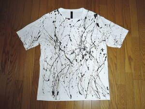 wjk ダブルジェイケイ Tシャツ M ホワイト×カモ ペイント ペンキ TEE 2021SS hard splash cut&sew ハードスプラッシュ カットソー /