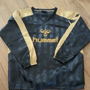 ピステ ウインドブレーカー サッカー hummel ブラック Vネック 長袖　カッパ　ヒュンメル