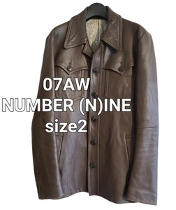 伊勢丹新宿購入07AWNUMBER (N)INE ナンバーナインボタンレザージャケットsize2