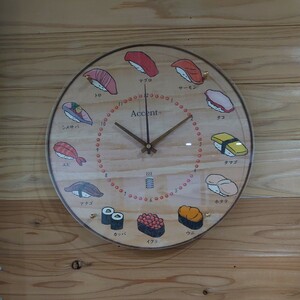 オリジナル時計 直径30cm 奥行5cm　握り寿司デザイン