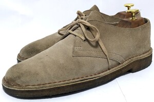 Clarks　US8.5 26.5cm　ローカットシューズ　クレープソール　メンズ　プレーントゥ　紳士靴　レザー　本革　フォーマル　　送料無料