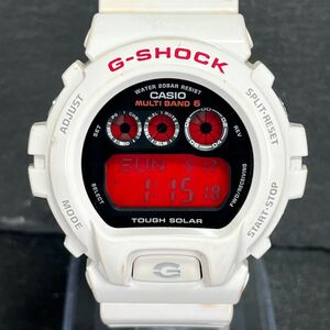 CASIO カシオ G-SHOCK Gショック GW-6900F-7JF メンズ 腕時計 デジタル 電波ソーラー マルチバンド6 カレンダー レッド文字盤 ホワイト