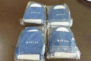 新品 未開封 デルタ航空 機内用スリッパ★青 DELTA　２個あり