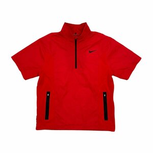 NIKE GOLF ナイキ ゴルフ ハイネック ハーフジップ 半袖 ウインドブレーカー プルオーバー シャツ ジャケット XLサイズ /赤/レッド/メンズ