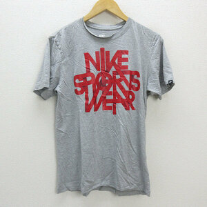 ｍ■ナイキ/NIKE STANDARD FIT ロゴプリント Tシャツ 【L】/灰/MENS/69【中古】