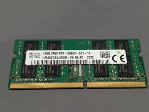 動作確認済み SK hynix DDR4 2666V 16GB 1枚 ノートパソコン用 ノート用 メモリ