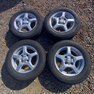 ダンロップスタッドレスタイヤ　ウインターマックス　145/80R13　DUNLOP WINTER MAXX　アルミホイール13×4.00B ET43 PCD100 ４本セット