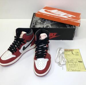 1円スタート　NIKE AirJordan1 HighOG “Lost&Found” Chicago ナイキ エアジョーダン1ハイ ロスト&ファウンド シカゴ 26cm メンズ 黒タグ