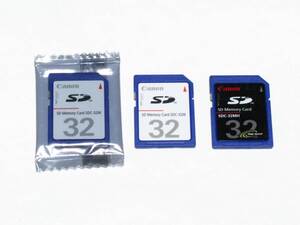 キヤノン 32MB SDカード Canon SD Memory Card SDC-32M 未開封・未使用品＆使用品(2枚) SDC-32MH 使用品(1枚) トータル3枚セット