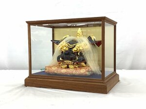 井波彫刻 獅子頭/木彫/黒獅子 中古品 ACB