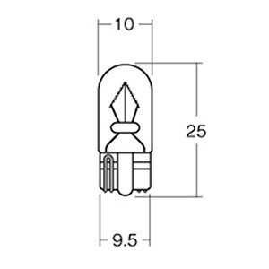 M＆H バイク メーター球 BWB12YE 12V3.4W ウエッジ中(W2.1×9.5d) イエロー B-WB12 YE