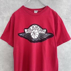 90s NIKE Air JordanウイングマークTシャツ キッズXL ナイキ エアジョーダン レッド シカゴ