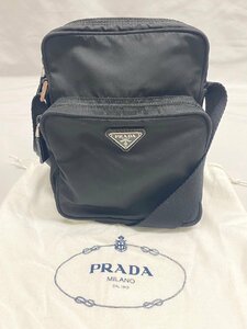 ◇◇PRADA プラダ ナイロン 三角ロゴプレート ショルダーバッグ 斜め掛け ポシェット ブラック/黒◇◇