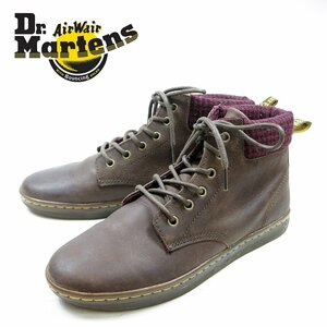 UK7　26cm相当　Dr.Martens　ドクターマーチン　6ホール　千鳥格子　レザーブーツ　デザインシューズ　ブラウン/24.3.12/P366