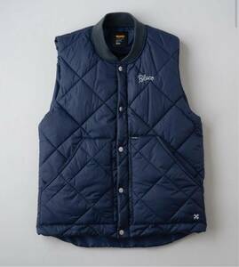 BLUCO/ブルコ　RIB COLLAR QUILTING VEST ネイビー　L