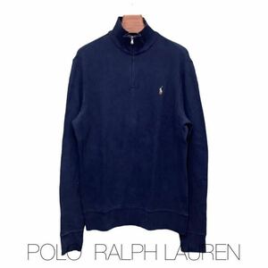 POLO ,Ralph Lauren ,ポロ ,ラルフローレン ,ハーフジップ ,ネイビー, 古着 ,Lサイズ