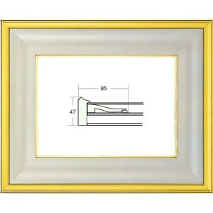 額縁　油絵/油彩額縁 木製フレーム UVカットアクリル付 3411 サイズ F8号 金泥 ゴールド