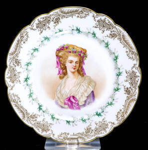 オールド・セーブル (SEVRES) 1846年製 マリー・ルイーズ 金彩 大型 24cm 飾り皿 王からの発注 プレート マイセン ゴールド アンティーク