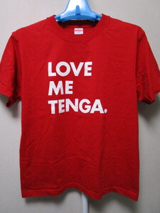 LOVE ME TENGA 半袖Ｔシャツ・Ｍ・赤／レッド（テンガプリントＴシャツアダルトグッズ映画モテキ長澤まさみ）