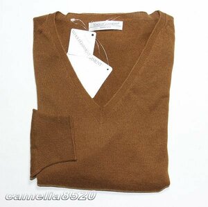 ホールガーメント WHOLEGARMENT　島精機製作所 長袖 Vネック セーター ニット 毛混 茶色 ブラウン サイズ M 展示品