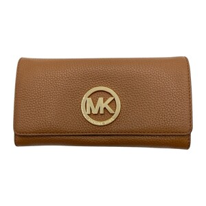 ◎◎ MICHAEL KORS マイケルコース 長財布 財布 フルトン 32F2GFTE3L ブラウン やや傷や汚れあり