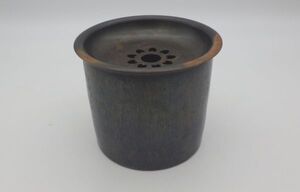 ●現状品 玉川堂 建水 鎚起銅器 茶道具 銅製 剥がれ有 煎茶道具 古道具 骨董 最大直径10.7cm 271g 茶こぼし