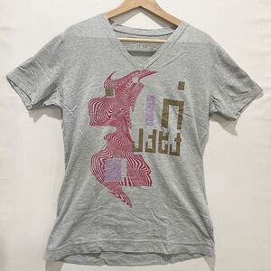 美品! メール便可! DIESEL Project (ディーゼル) Vネック Tシャツ GRAY (L) | Mens メンズ グレー インポート