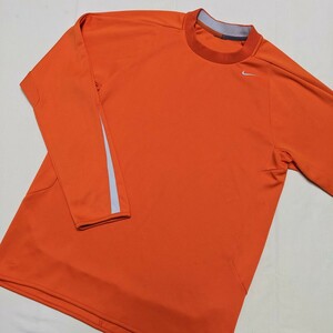 ☆AC171 NIKE ナイキ メンズ L 長袖 Tシャツ カットソー オレンジ スポーツ ウェア トレーニング フィットネス