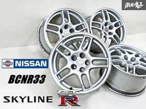 【 希少 】 日産純正 BCNR33 33 スカイライン GT-R 鍛造 ホイール 17インチ 9J +30 114.3 5H 5穴 ホイール単体 4本 24U10 SK35 棚41C