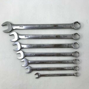 【同梱可】【60】中古品 Snap-on スナップオン コンビーネーションレンチ 7本セット7/8・3/4・11/16・5/8・9/16・1/2・3/8