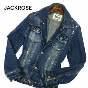 JACKROSE ジャックローズ 通年 ペイント＆USED加工★ デニム ジャケット Gジャン Sz.M　メンズ　C4T02059_3#O